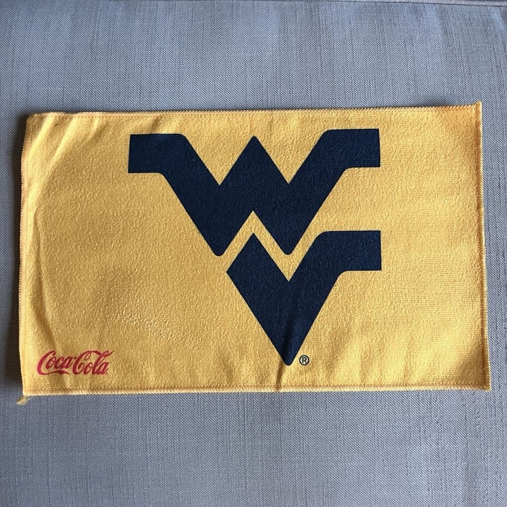 Coca-Cola West Virginia WV Logo Cotton Towel Yellow Blue Red Advertising Sports